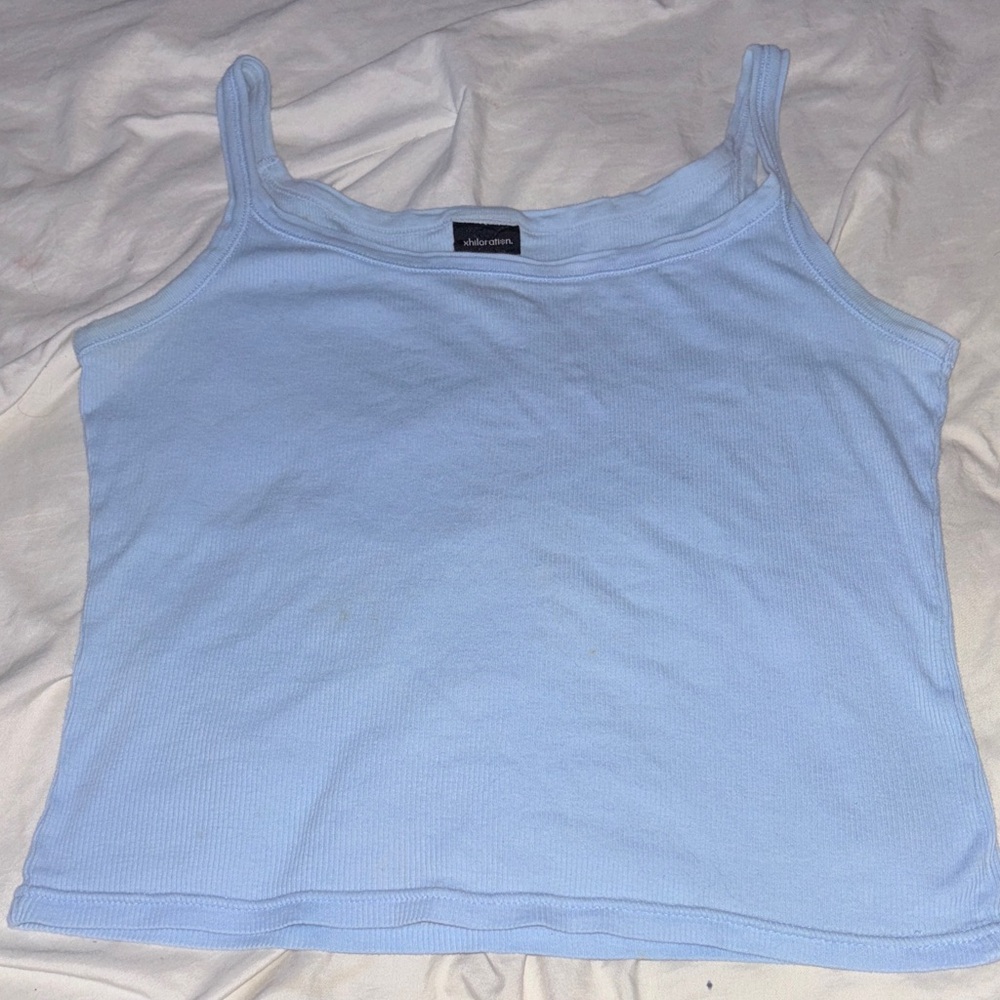 Xhilaration Sky Blue Ribbed Tank Top